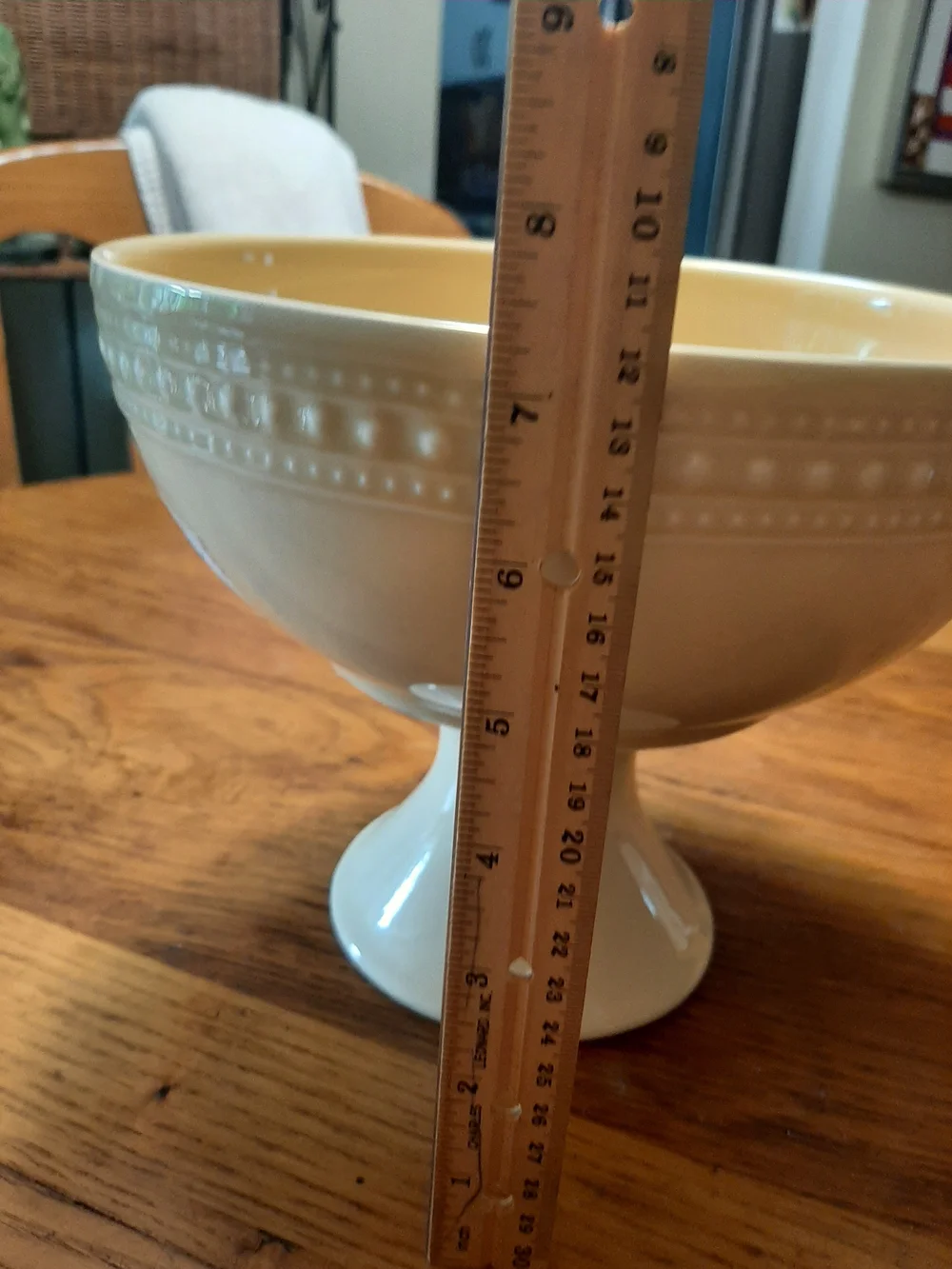 Cream Pedestal Serving Bowl - Comfy Home Dining Centerpiece
